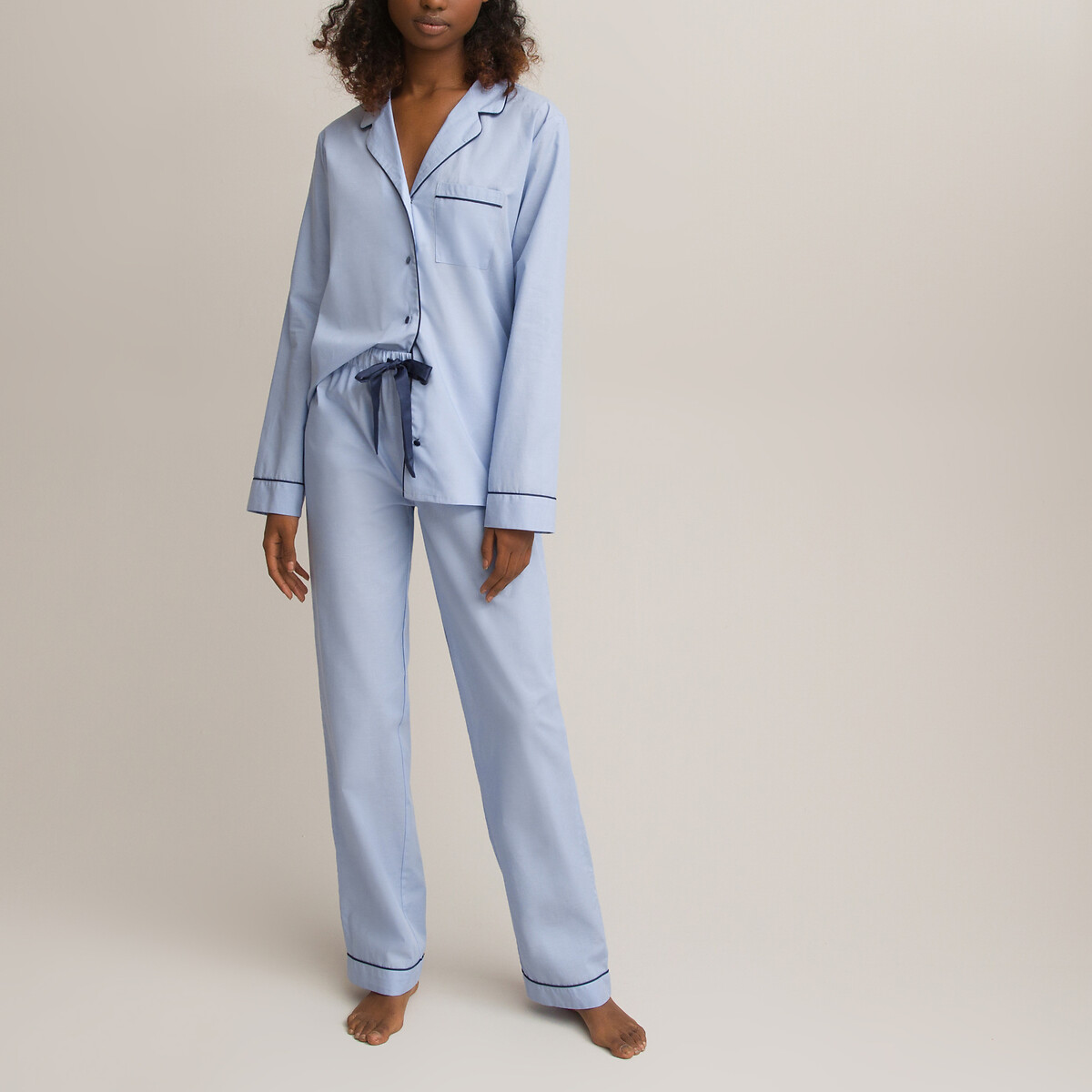 Cotton chambray grandad | La La pyjamas Redoute Redoute Collections