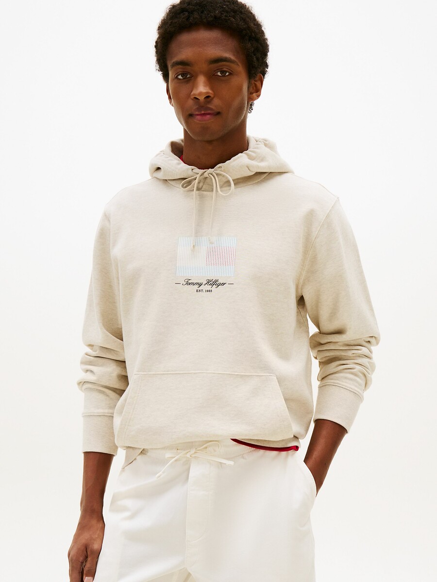 Sweat à capuche logo flag, TOMMY HILFIGER