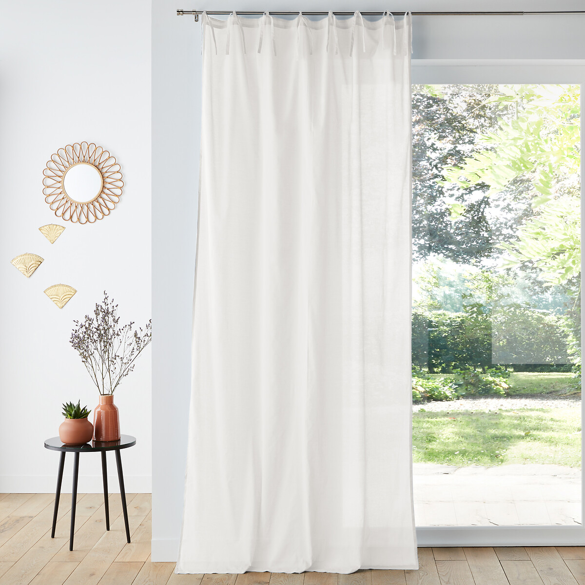 Single Cotton Voile Panel with Tie Top