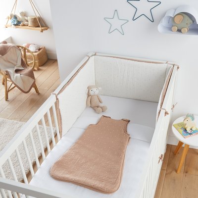 Reversible Cot Bumper in Cotton Muslin LA REDOUTE COLLECTIONS