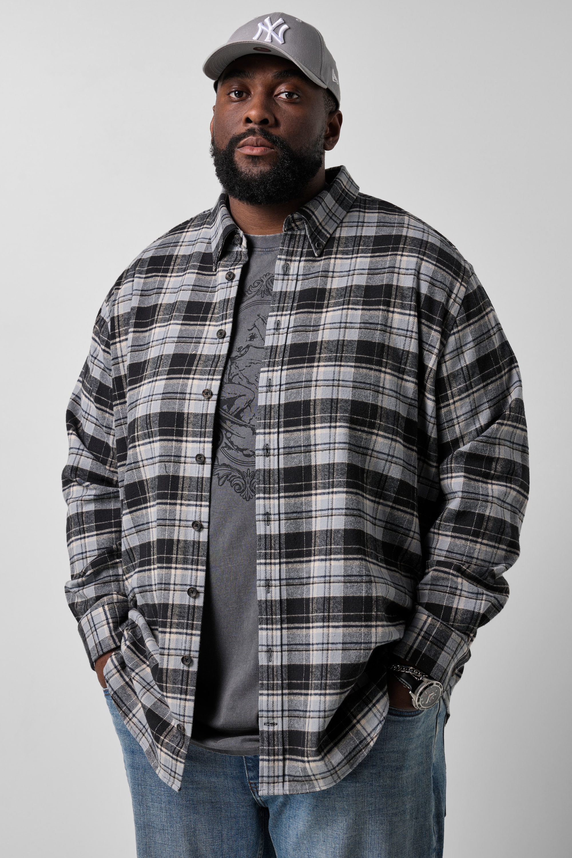 Chemise en flanelle à carreaux, STHUGE