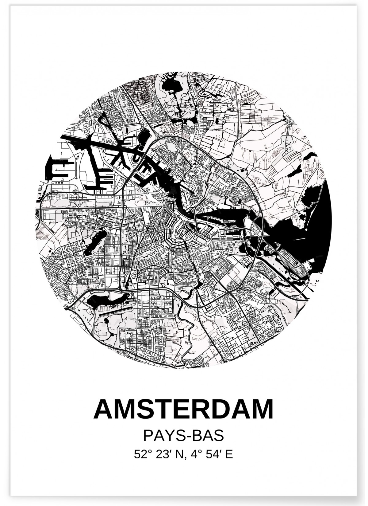 Affiche Carte Amsterdam, L'AFFICHERIE