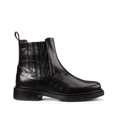 Leather Ankle Boots with Flat Heel LA REDOUTE COLLECTIONS