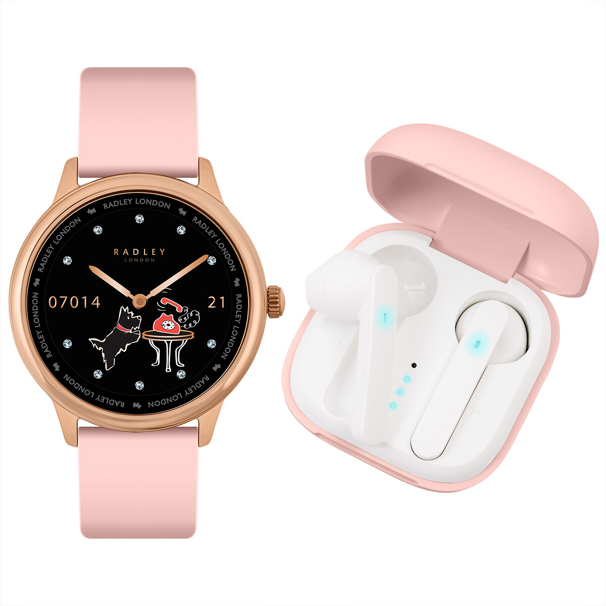 Earbuds with online watch