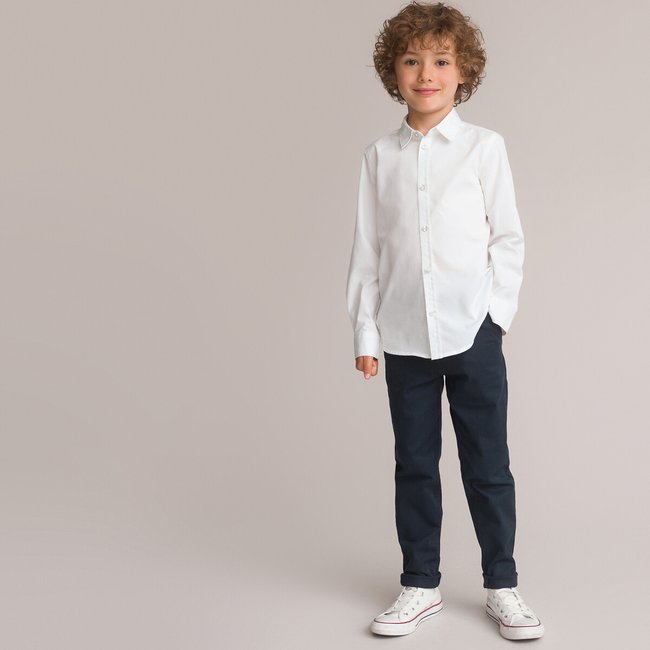 Chemise manches longues blanc <span itemprop=