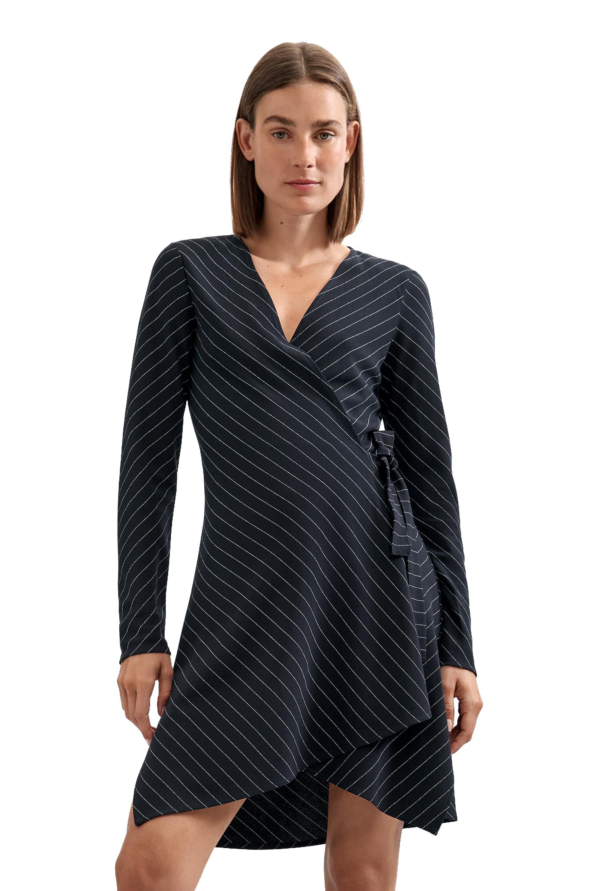 Robe décolleté en V à manches longues, DESIGUAL