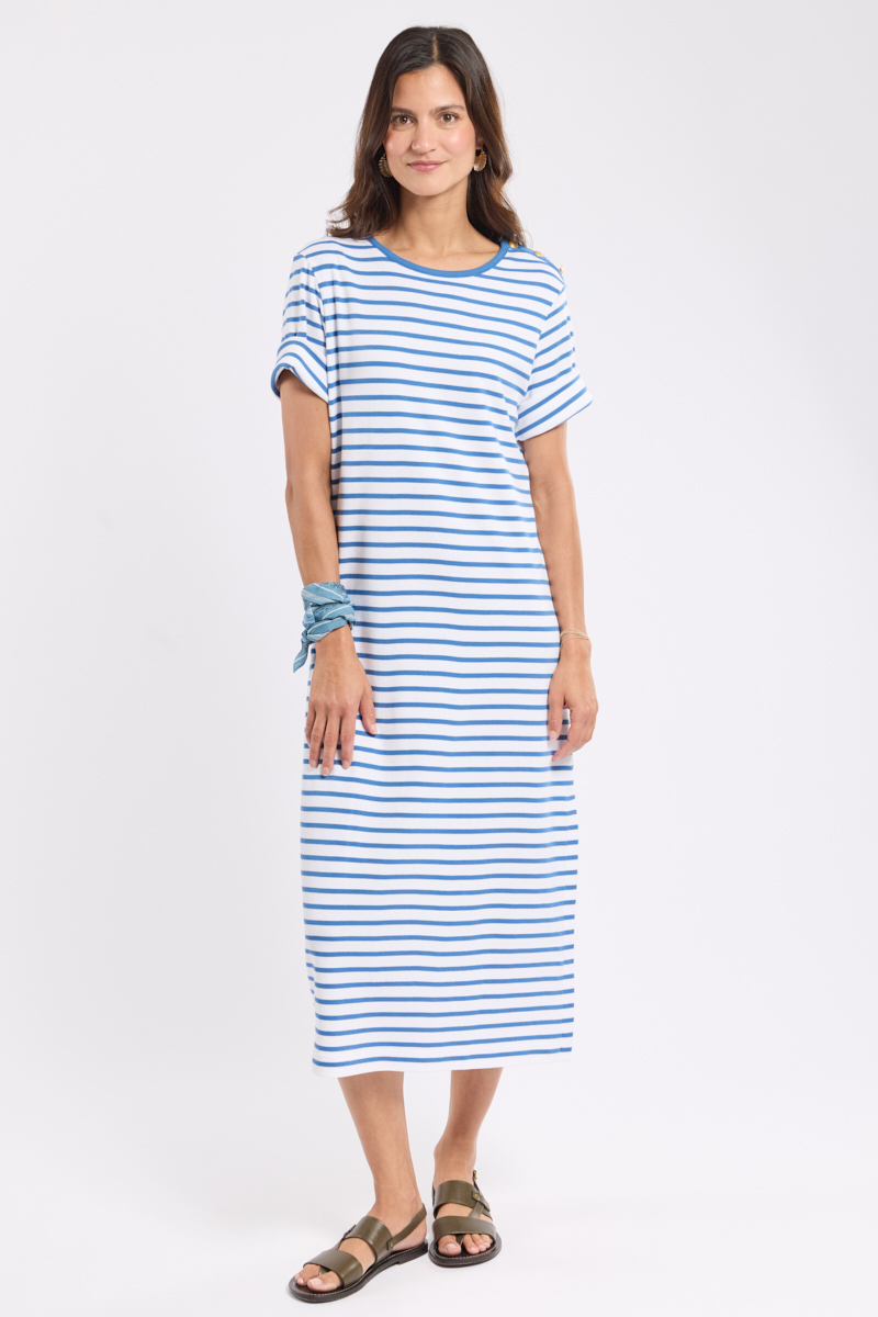 Robe longue rayée en coton épais, ARMOR-LUX
