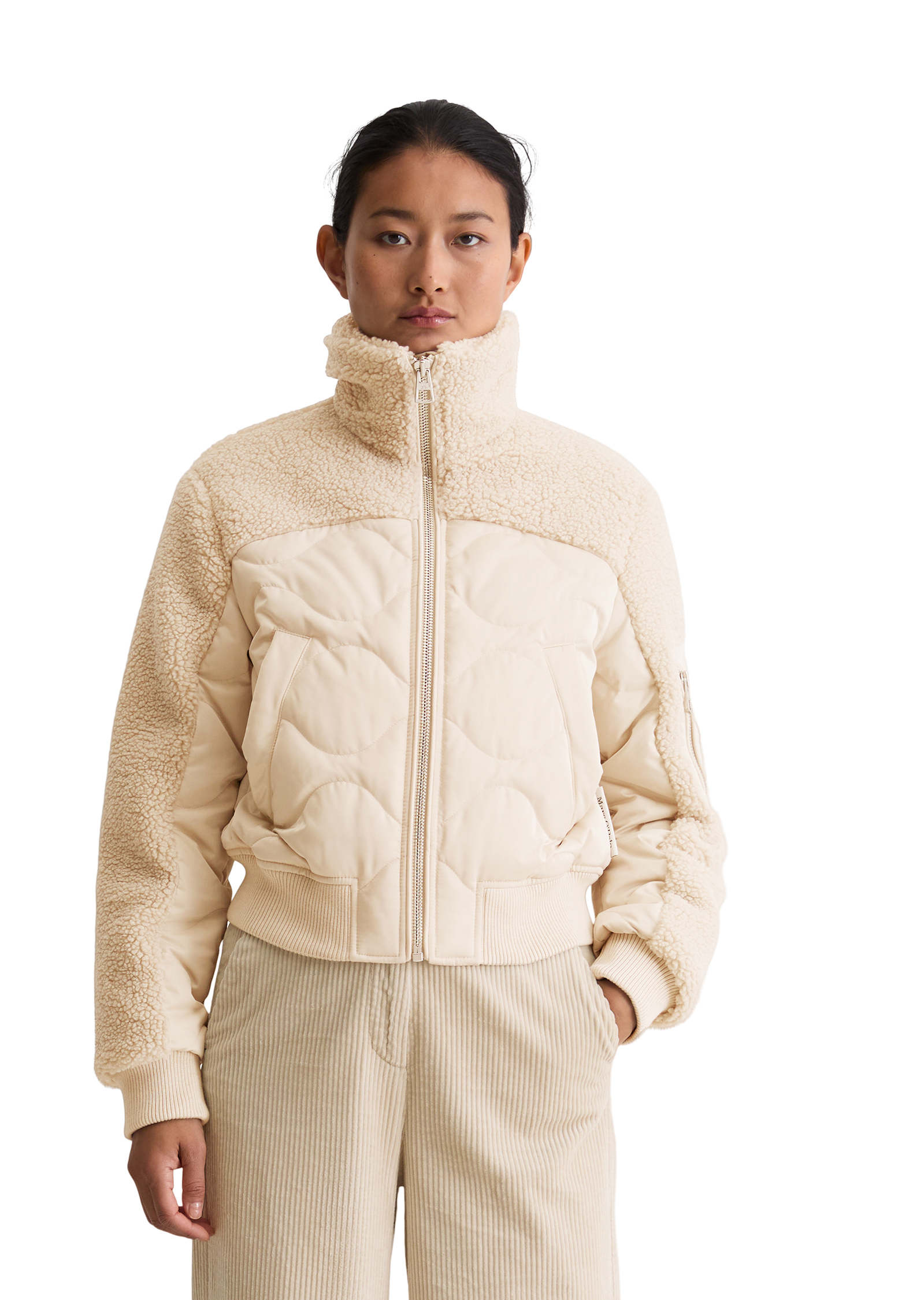 Blouson en duvet regular avec des détails décontractés en peluche Teddy, MARC O'POLO