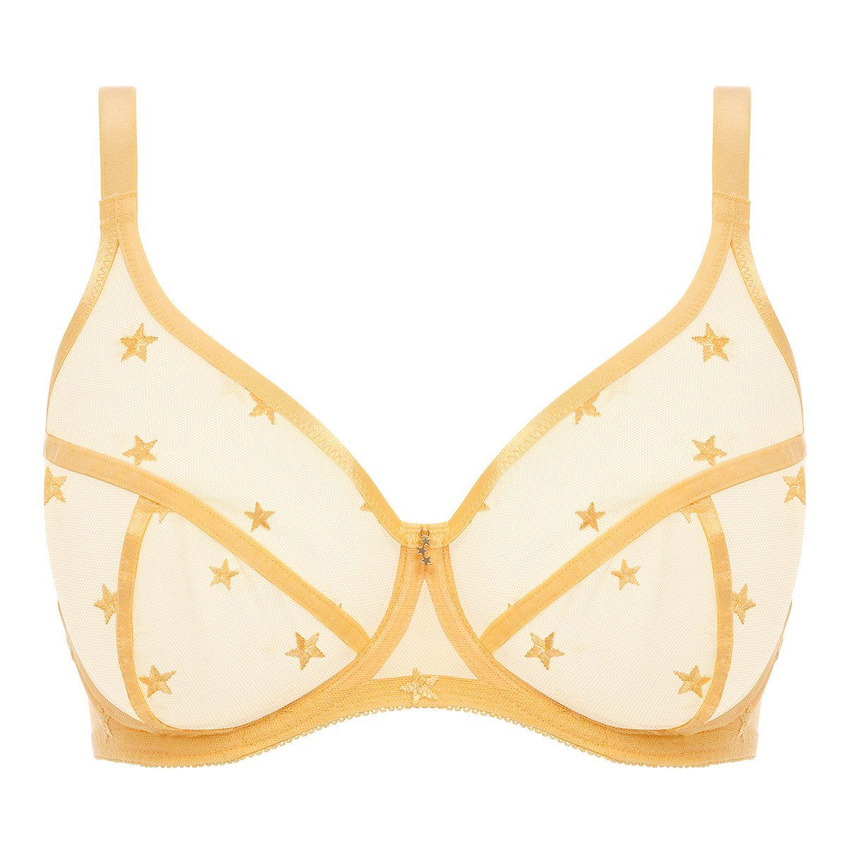 Soutien-gorge transparent broderies étoiles snapshot star jaune