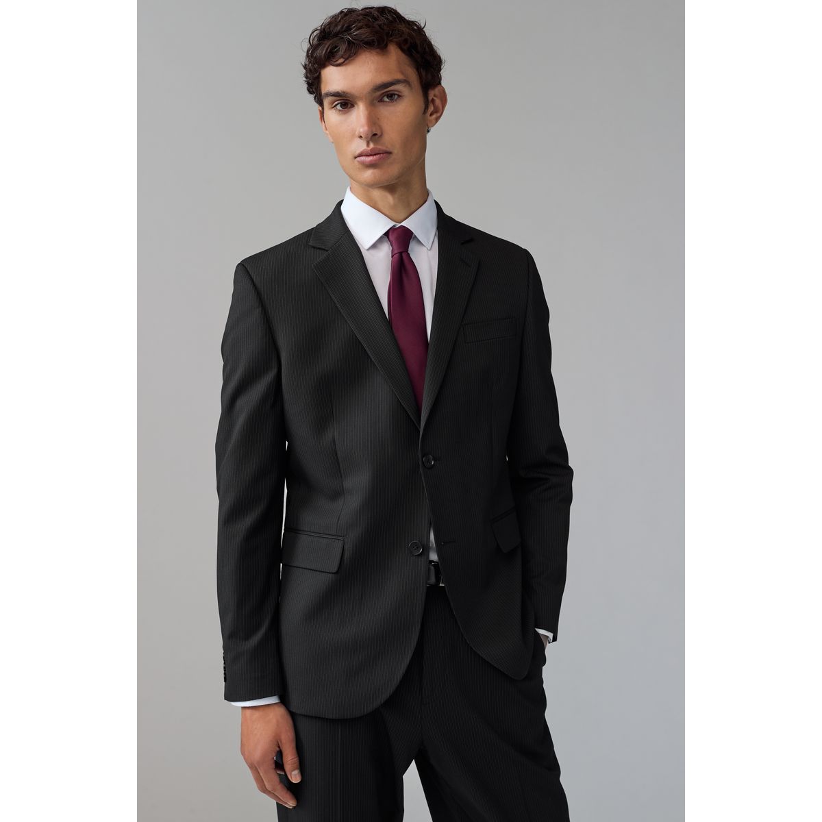 Veste De Costume Femme NEXT Noire à Rayures - Taille 10 - Neuve Sans étiquettes - Polyester/viscose/élasthanne