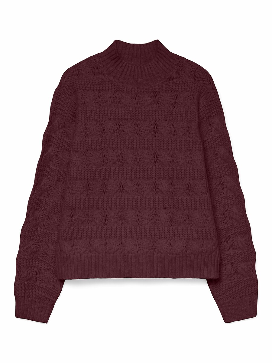 Maglia a trecce collo alto, VERO MODA