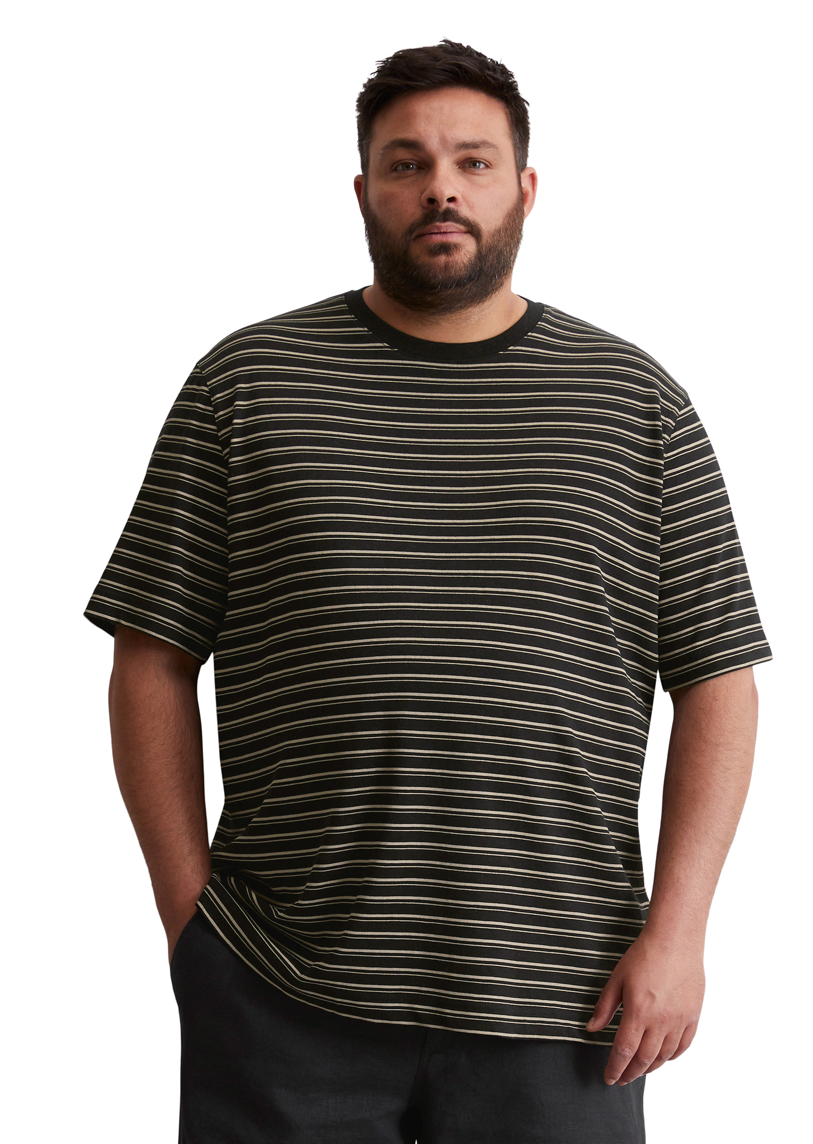 T-shirt regular en mélange de coton et de lin bio, MARC O'POLO