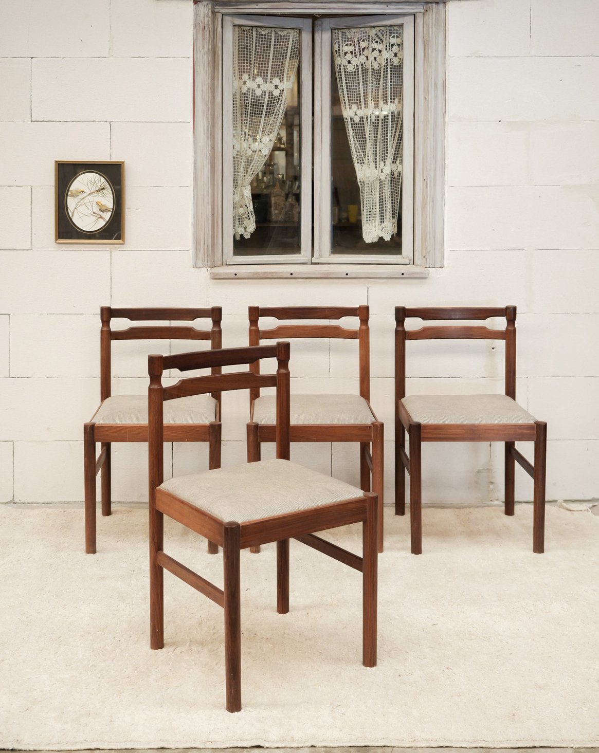 Lot de 4 chaises grises Alma N°1975 - Bon état, DEBONGOUT