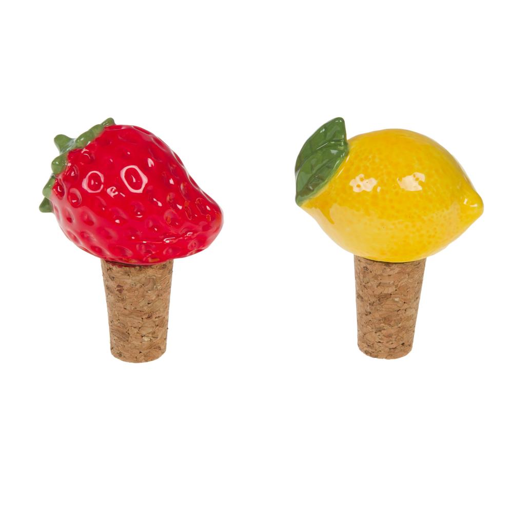 Coffret de 2 bouchons déco fruits, AMADEUS