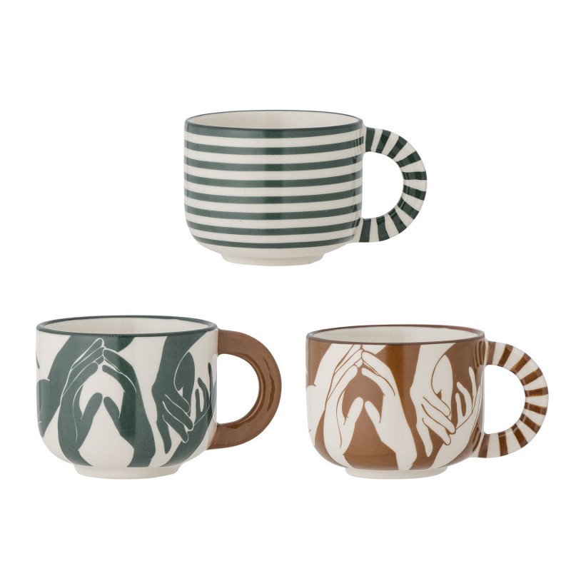 Mugs grès peint Carim set de 3, BLOOMINGVILLE