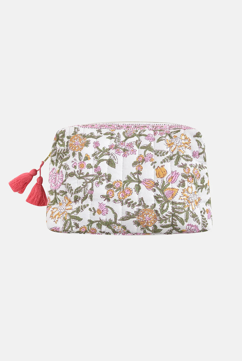 Trousse de toilette toile, imprimé floral TEIKI L