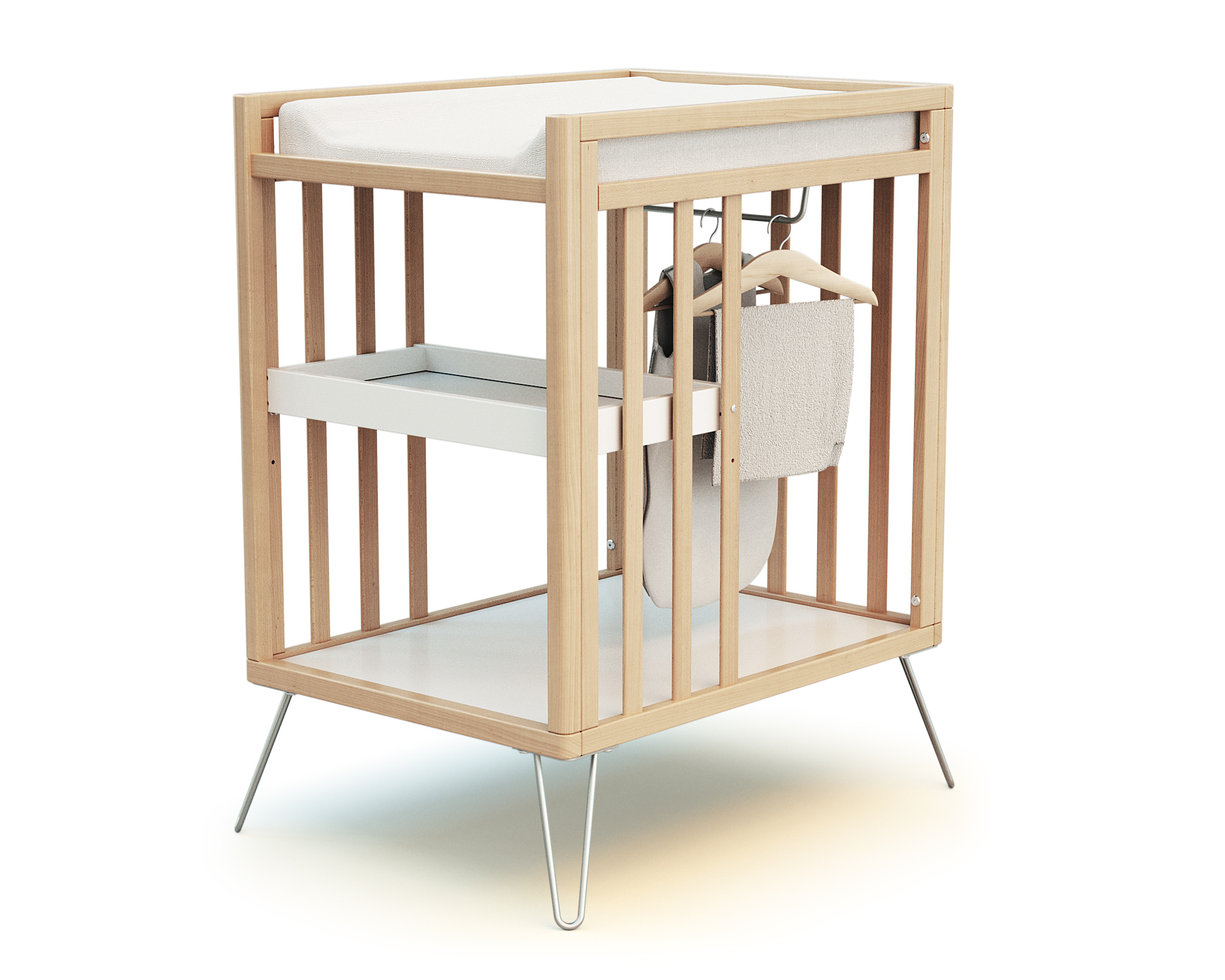 Table à langer 2 étagères en bois ONLY, JURABABY