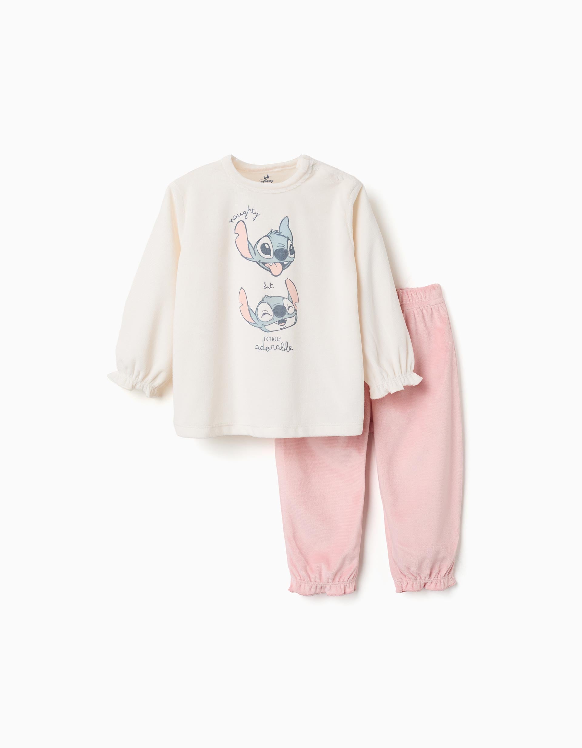 Pyjama en velours avec imprimé Stitch, ZIPPY