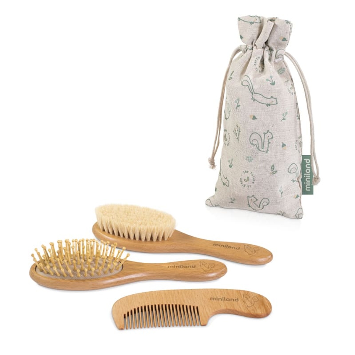 Set de brosses et peigne Natur Haircare Chip, MINILAND