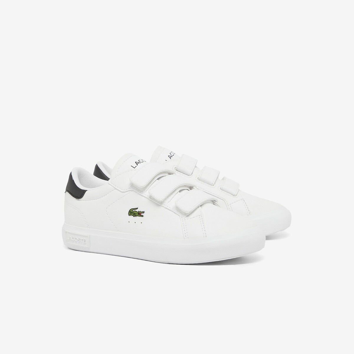 Kids Powercourt WHT/BLK Trainers, LACOSTE