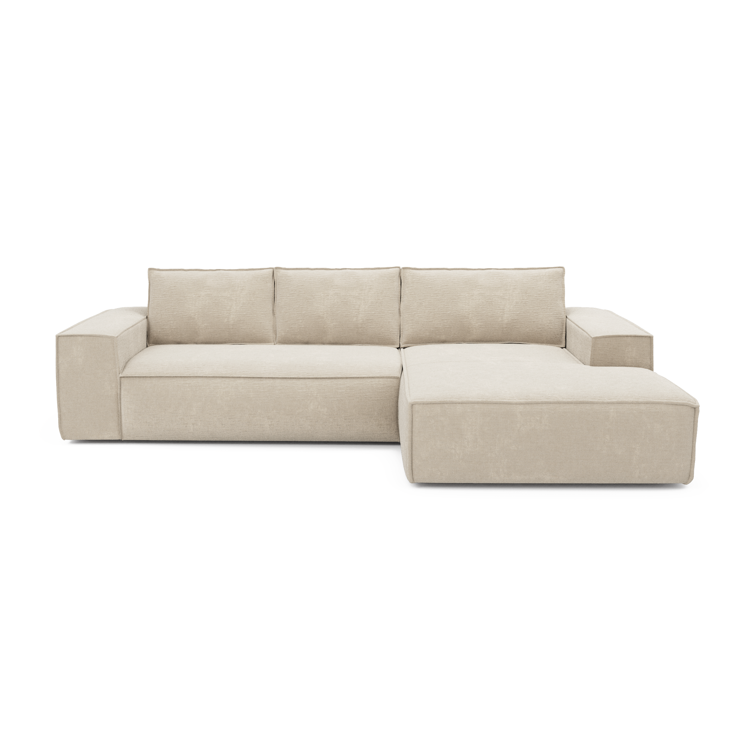 Canapé convertible angle droit 5 places en velours JOAN, SIA HOME