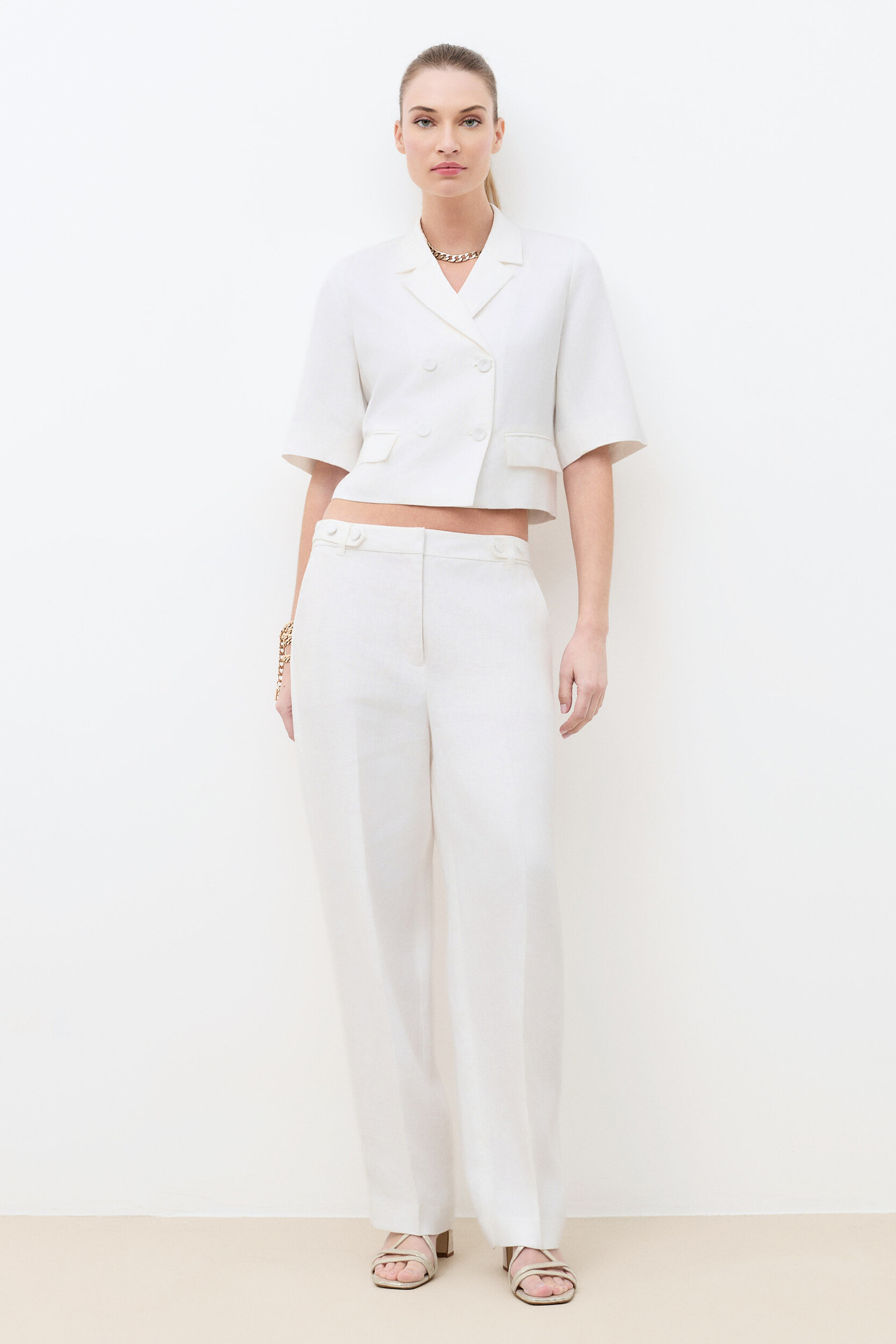 Pantalon large pur lin - Pantalon