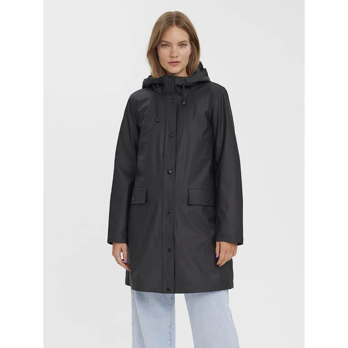 Hooded mid length raincoat Vero Moda La Redoute