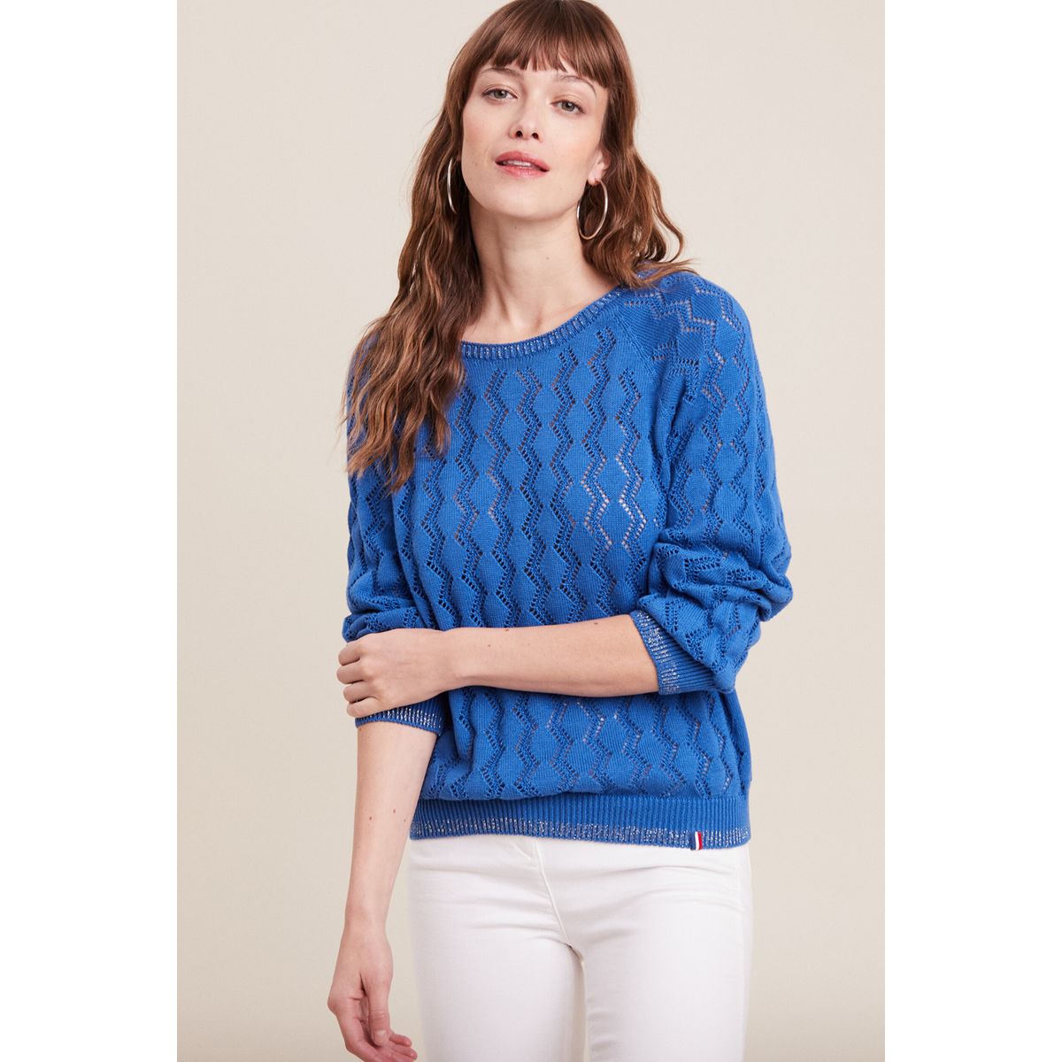 Pull femme bleu on sale electrique