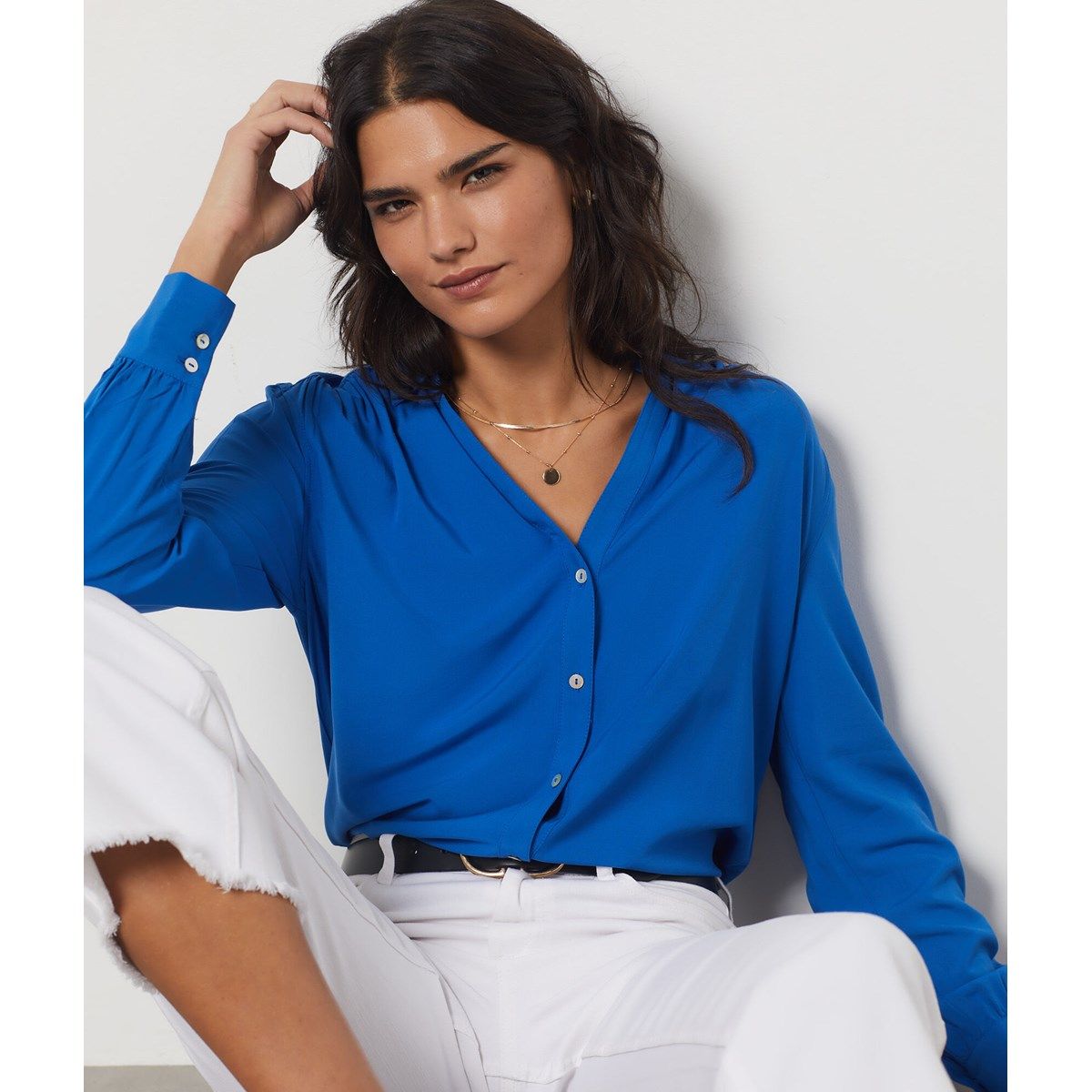 Chemisier bleu roi La Redoute