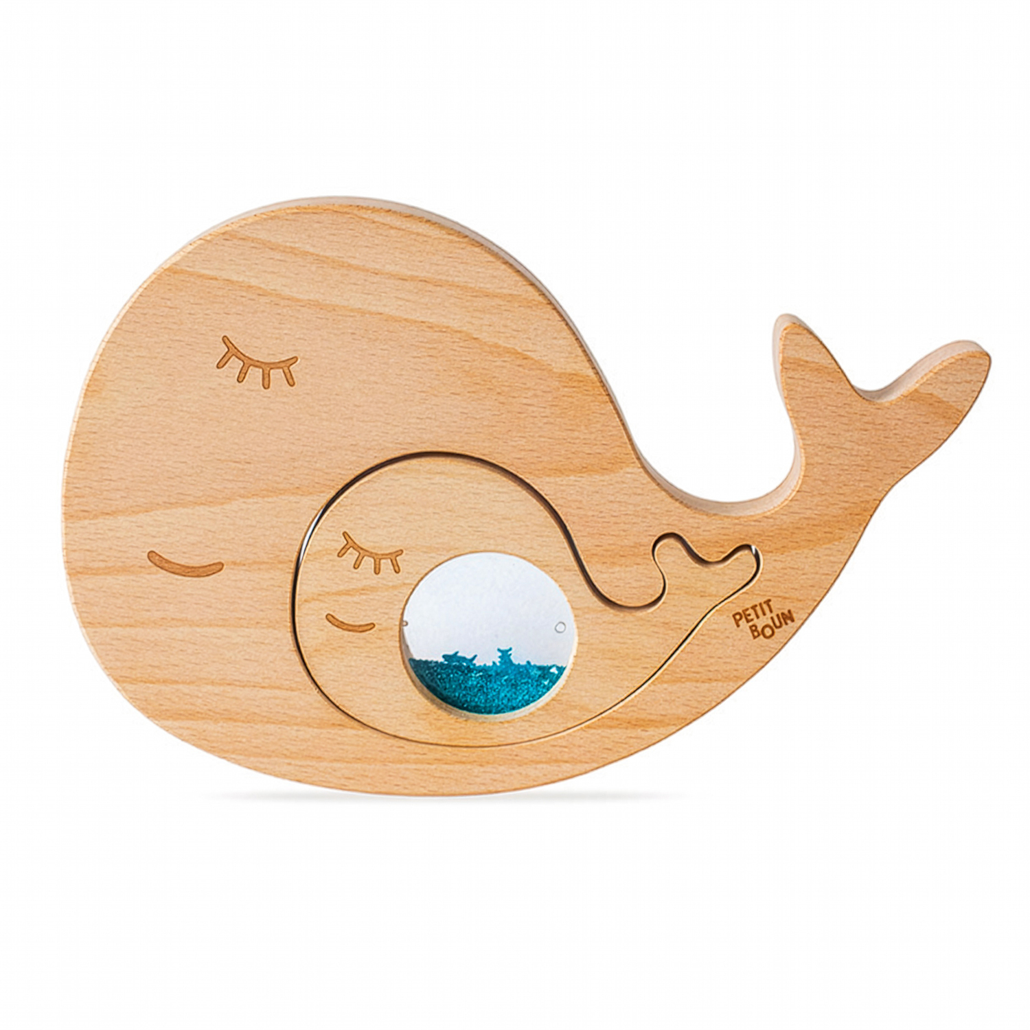 Puzzle sensoriel en bois Baleine SENSO, PETIT BOUM