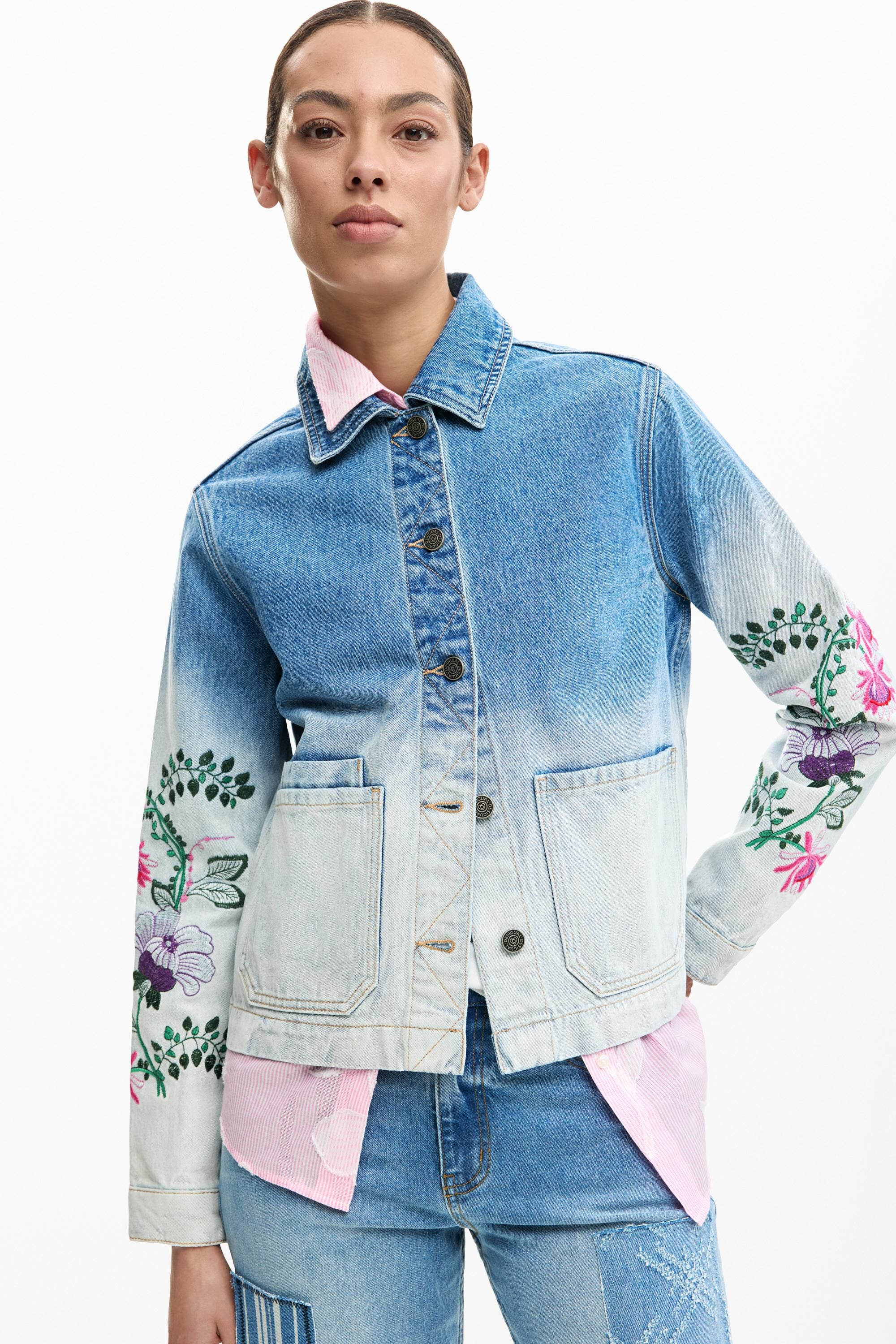 Veste en jean à fleurs, DESIGUAL