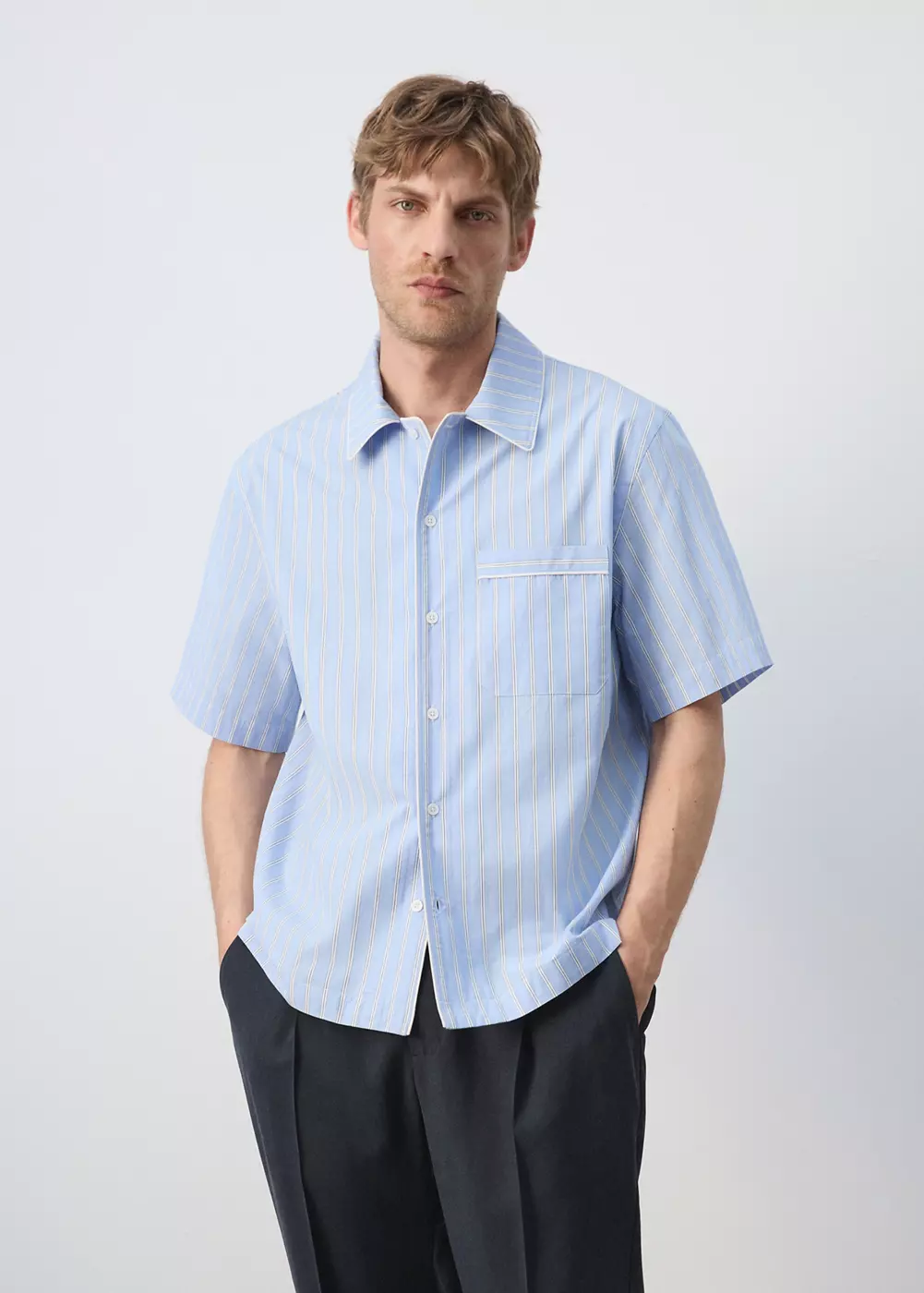 Chemise 100 % coton rayures, MANGO MAN