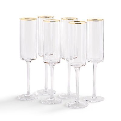Set van 6 champagneglazen, Coblice LA REDOUTE INTERIEURS