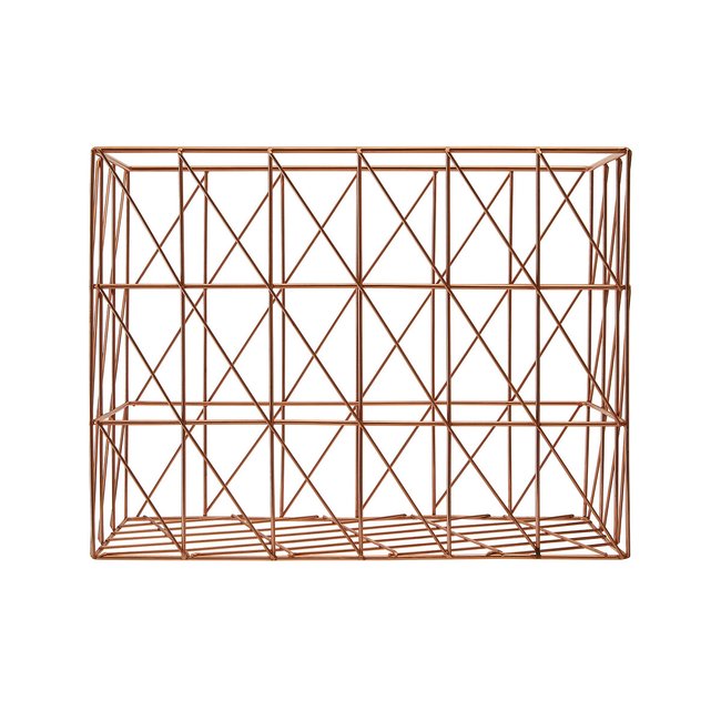 Large Rectangular Basket in Copper, copper, SO'HOME