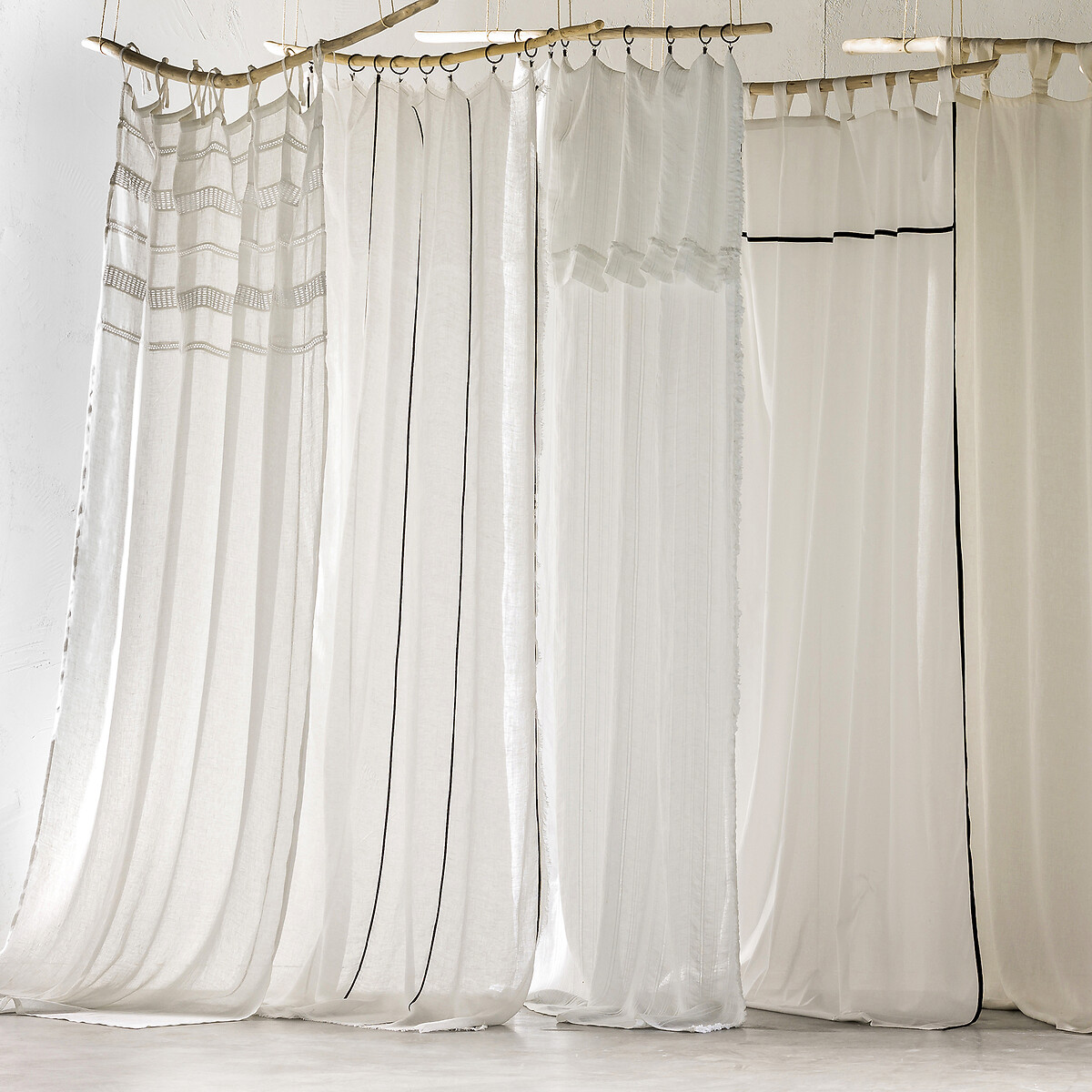 Tenda trasparente, Chic bianco l.145 x H.240 cm
