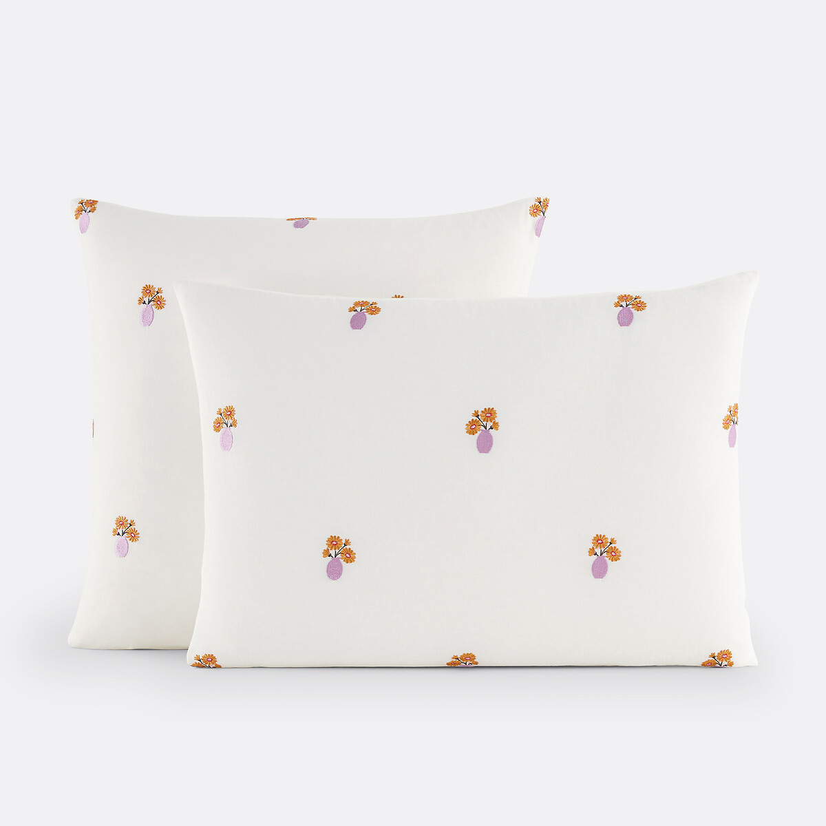 Fodera per cuscino ricamata in cotone vintage, Ariette, LA REDOUTE INTERIEURS