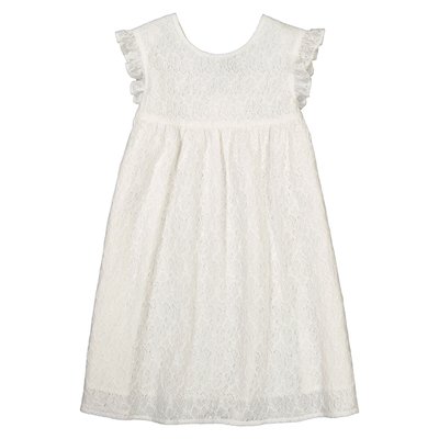 Guipure Lace Party Dress in Cotton Mix with Ruffles LA REDOUTE COLLECTIONS