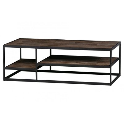 Table basse en bois et métal 120x60cm bois foncé - VIC WOOOD
