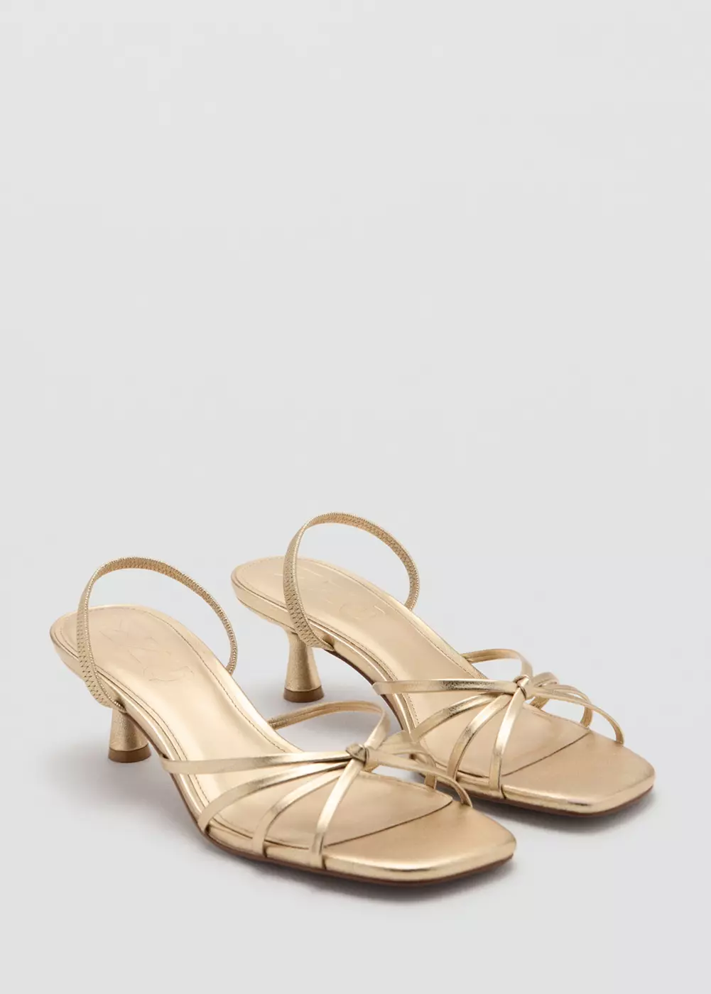 Sandales à talon métallisées à brides, MANGO TEEN