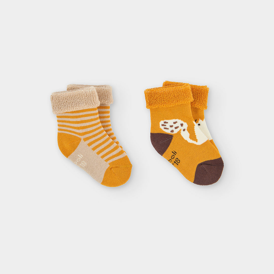 Lot chaussettes bébé imprimé renard, BOBOLI