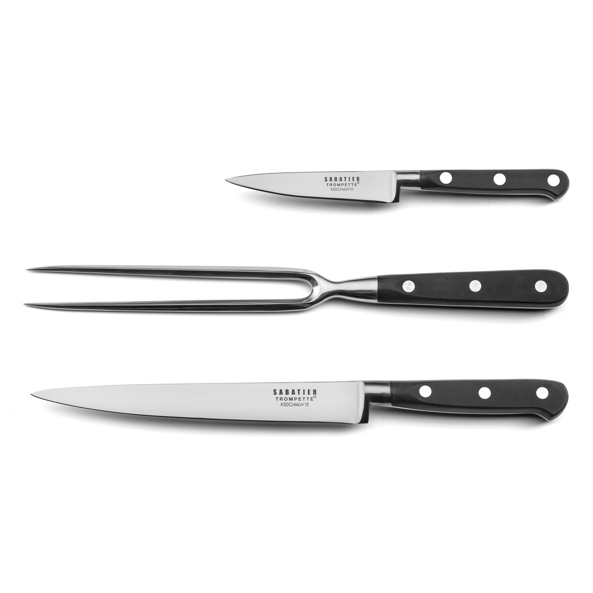 Set 3 couteaux de cuisine - ORIGIN, SABATIER TROMPETTE
