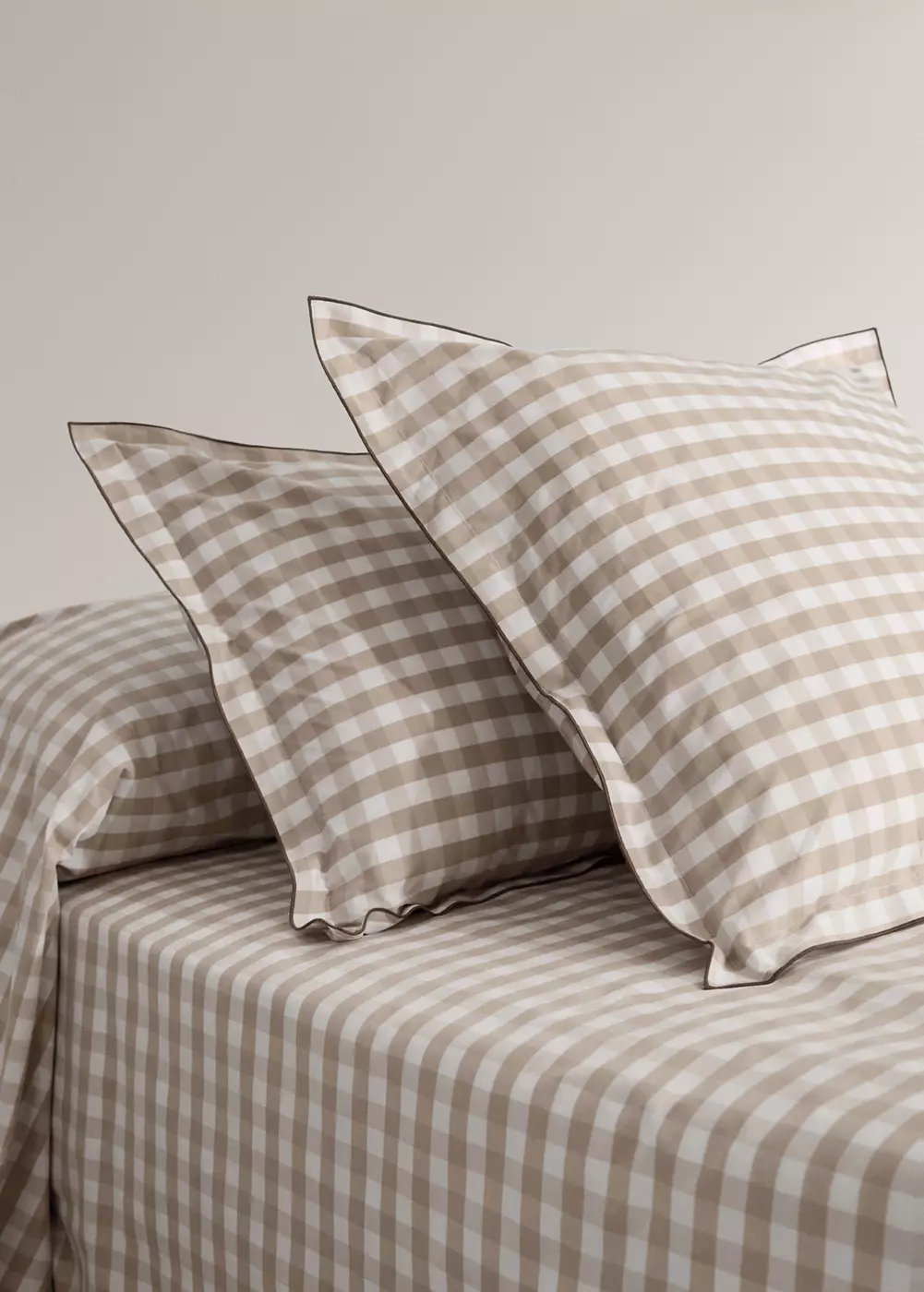 Taies d'oreiller percale de coton carreaux vichy 50x75 cm, MANGO HOME