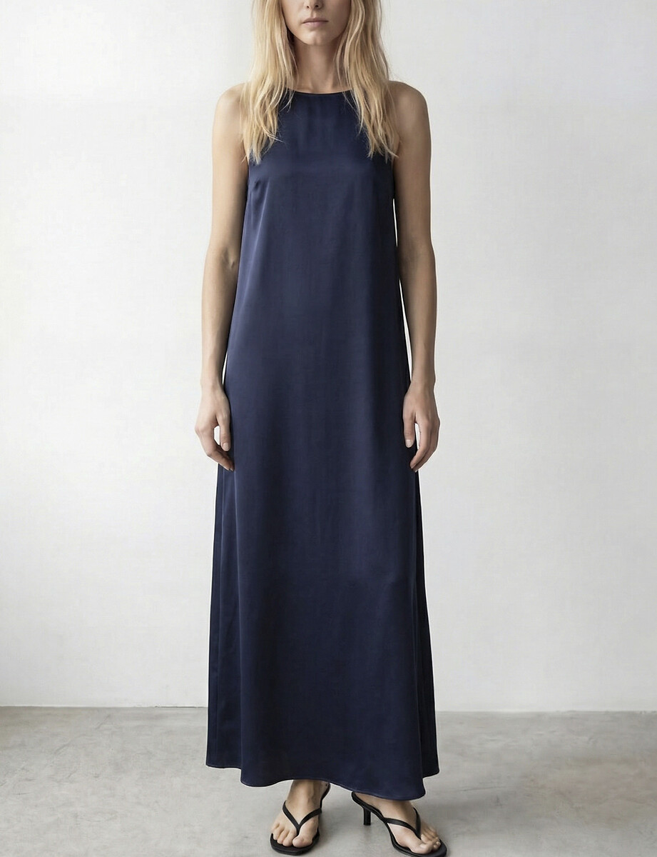 Robe longue satinée, VILA