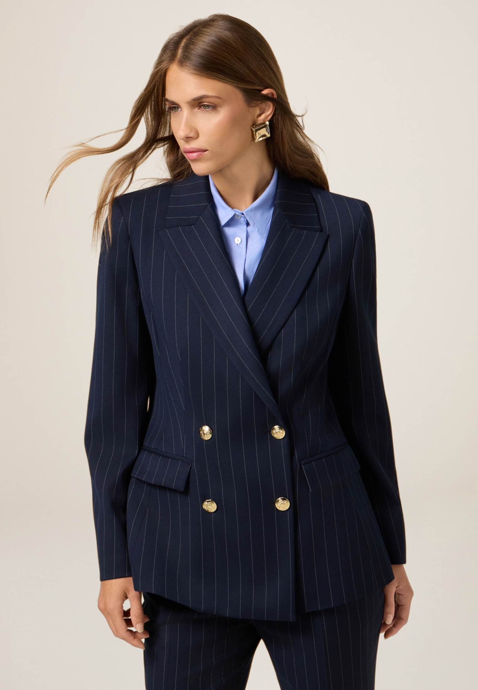 Blazer croisé à rayures, OLTRE