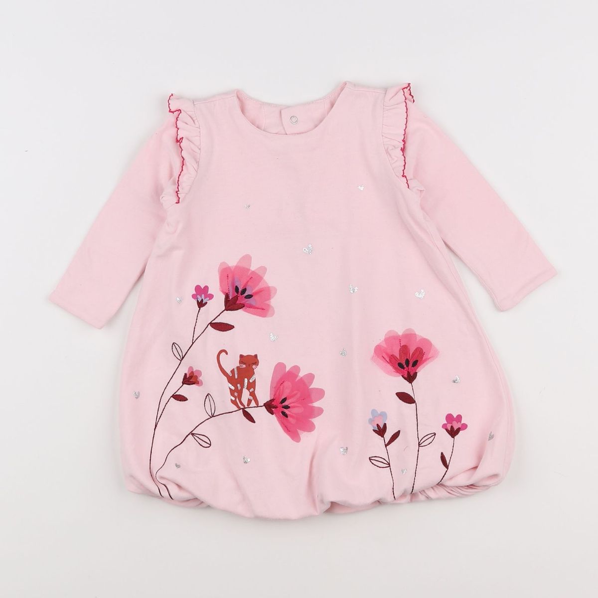 Robe Fille Catimini Taille 6 Ans - Bleu, Style T-shirt, Longueur Genou, Occasion Très Bon état