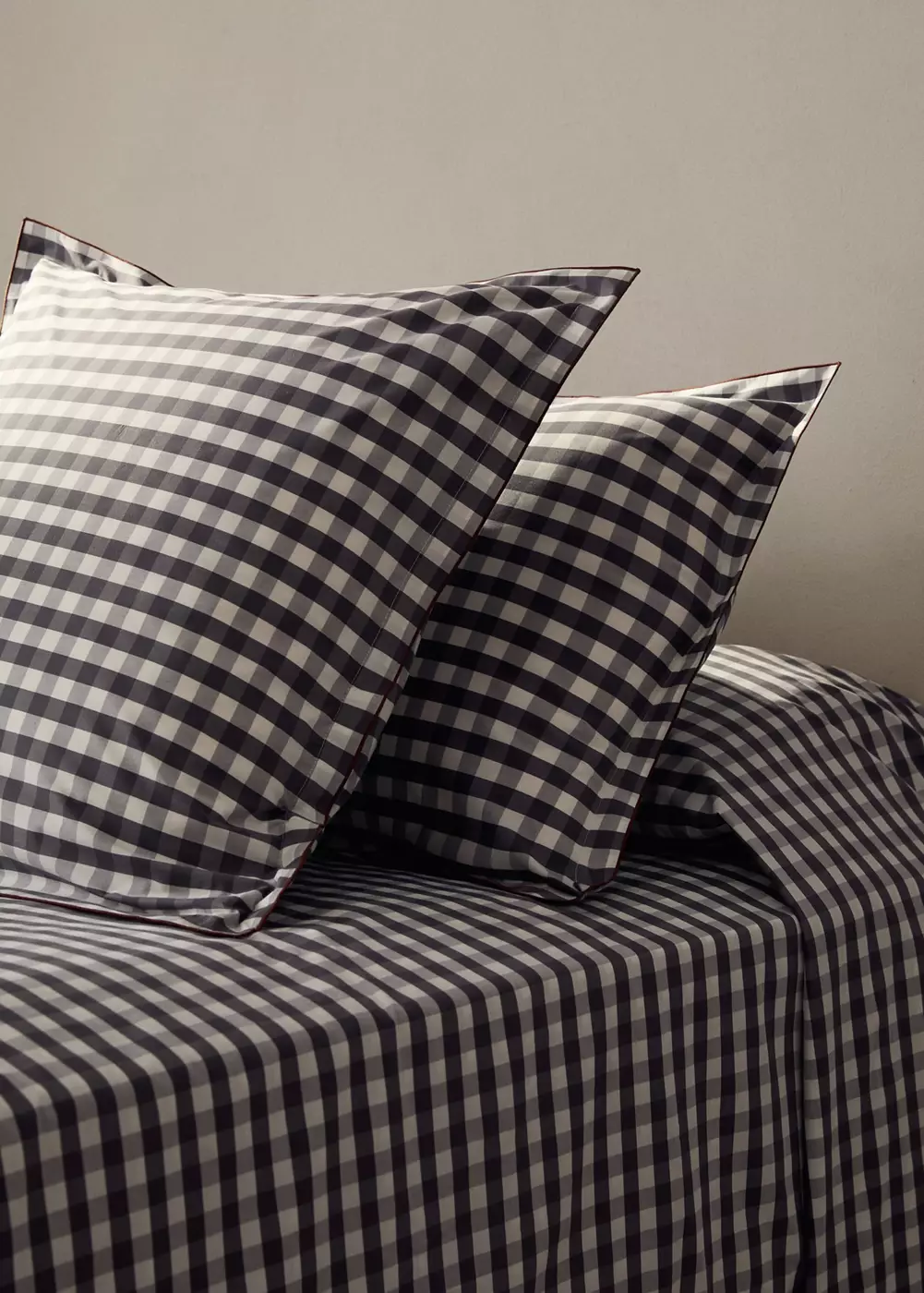 Deux taies d'oreiller percale de coton carreaux vichy 50x75 cm, MANGO HOME