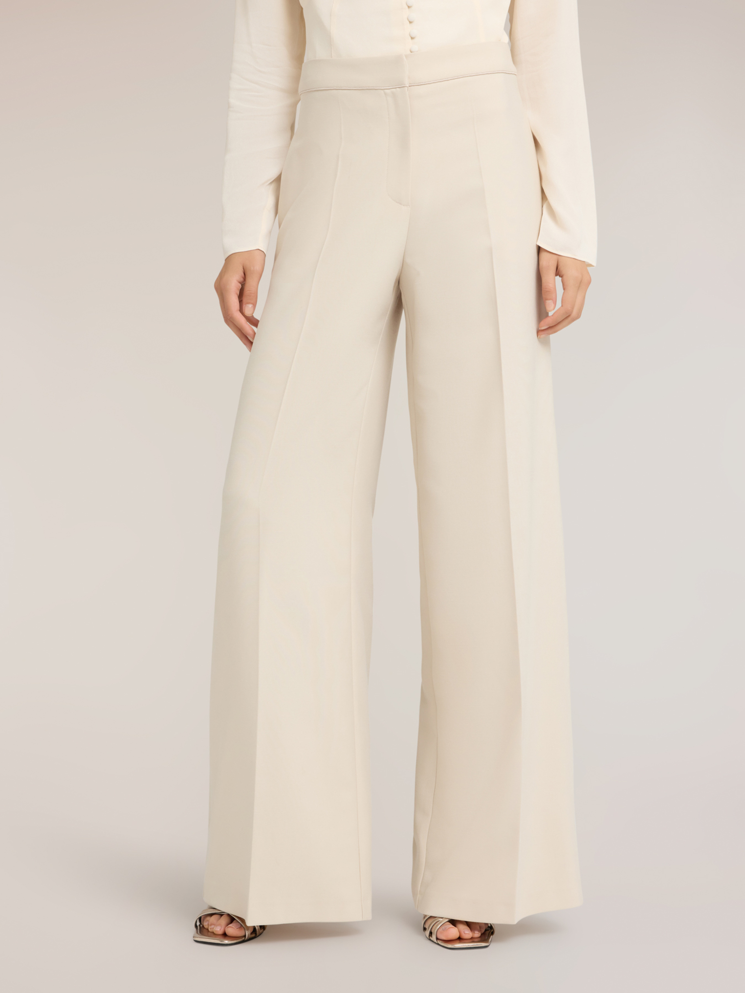 Pantalon palazzo avec inserts satin, MOTIVI