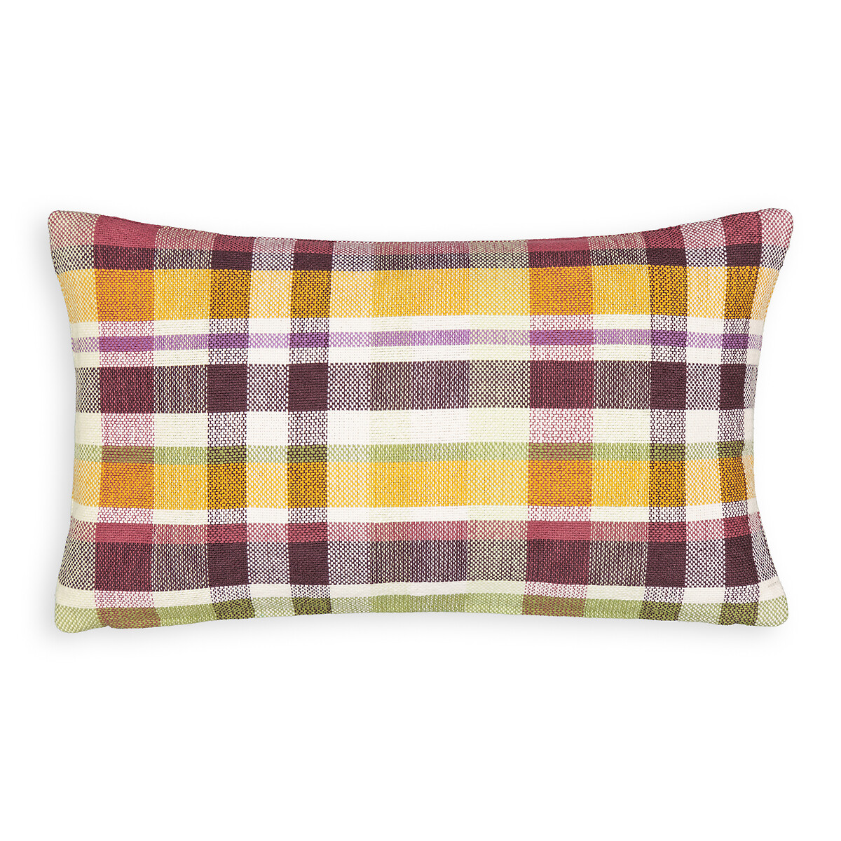 Palmilla rectangular checked 100% cotton cushion cover, multi-coloured ...