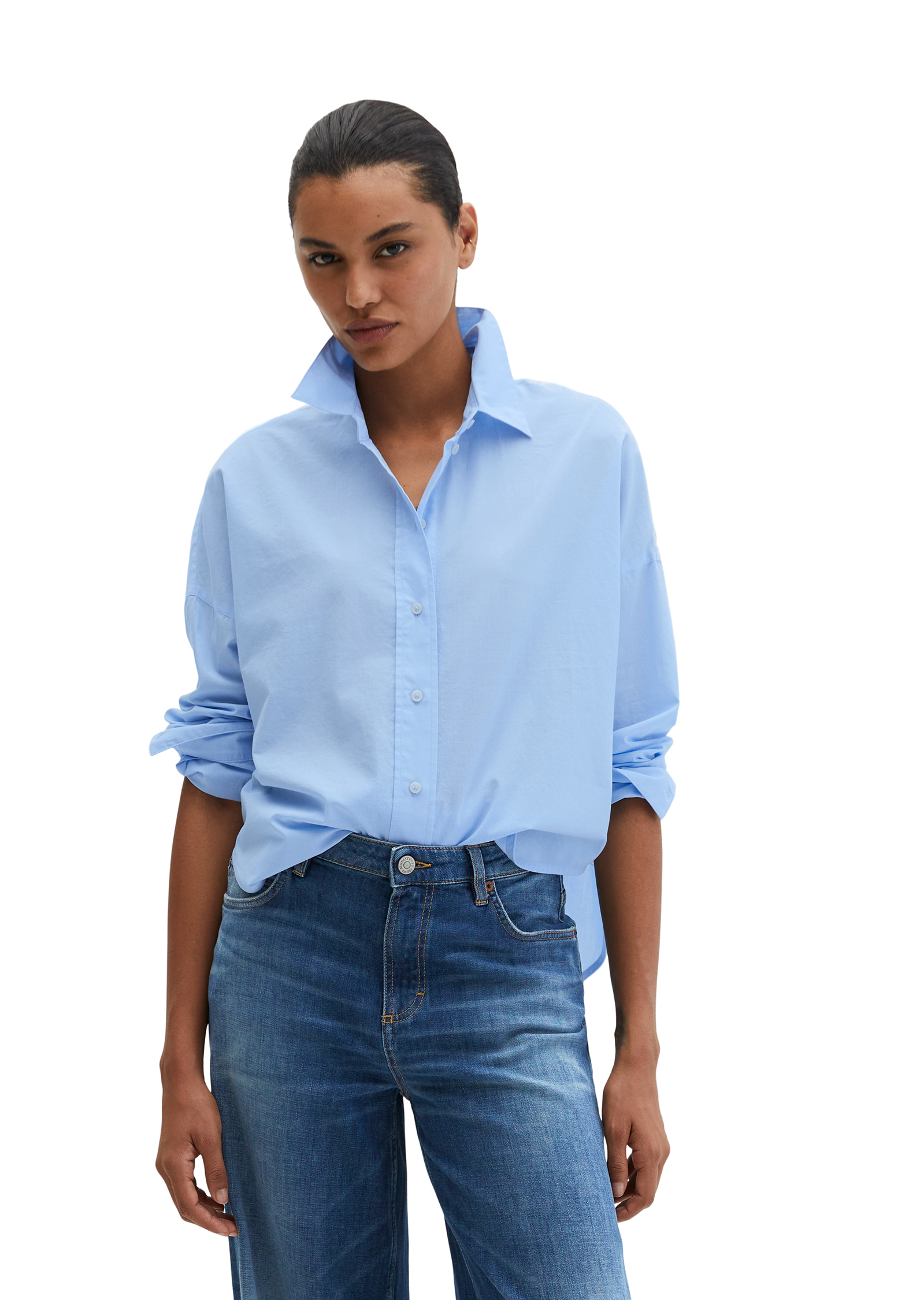 Chemisier regular en coton chambray, MARC O'POLO