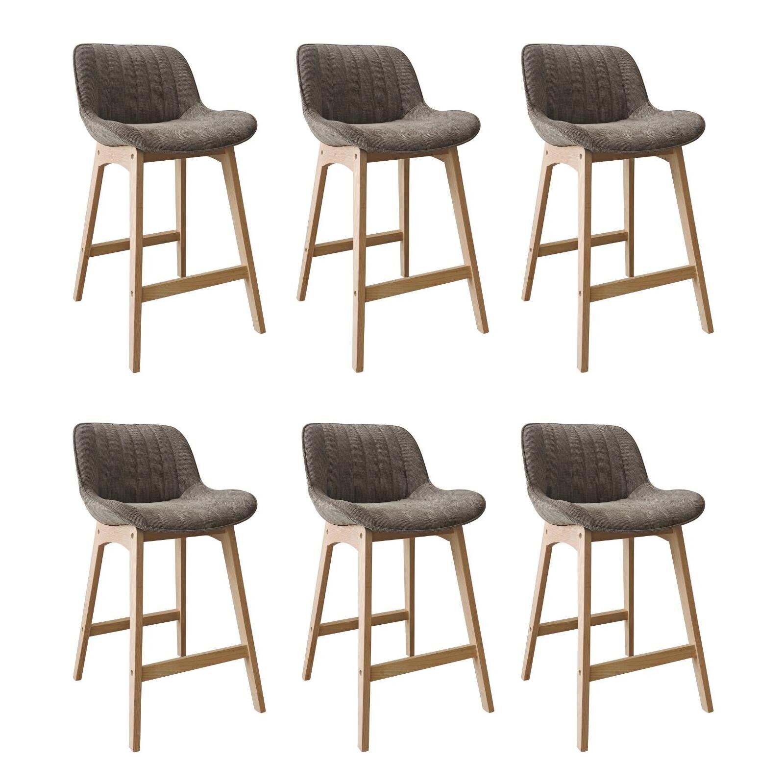 Lot de chaises de bar en chêne et tissu velours côtelé H65cm NORDEN, MOB IN